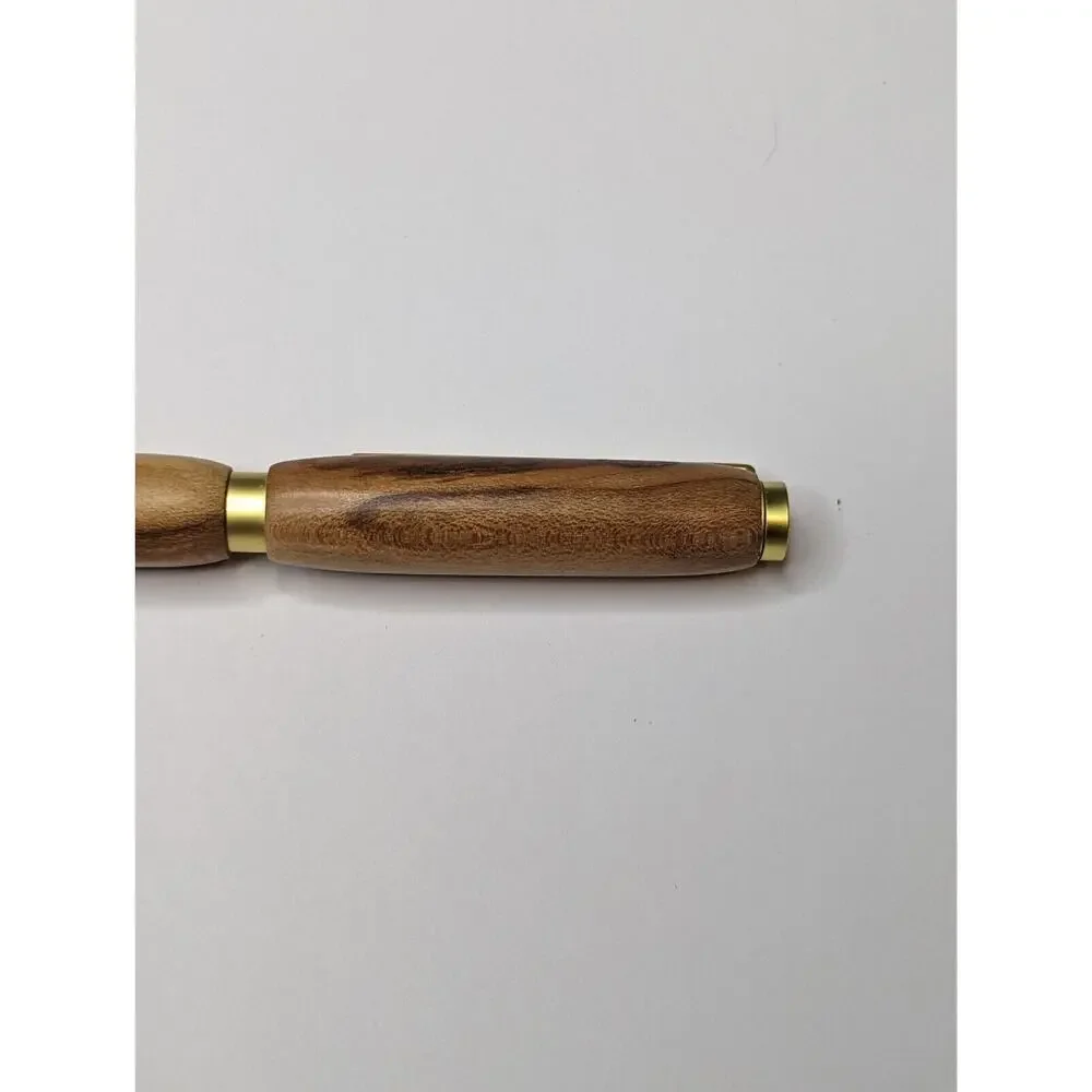 Slimline Twist Pen Satin Gold Finish Spalted‎ Maple Body Hand Turned Pen